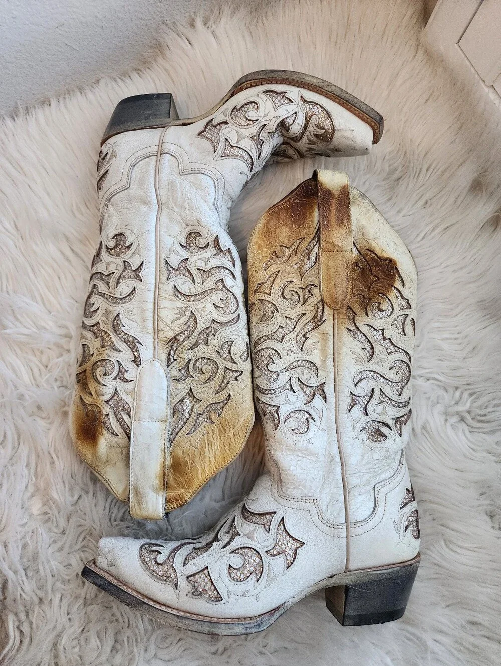 J.B DILLON RESERVED GLITTER COWGIRL BOOTS EXCELLENT COND. SIZE 5C